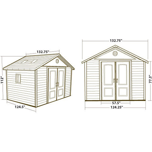 Lifetime Single Entrance Plastic Shed 11 x 11ft